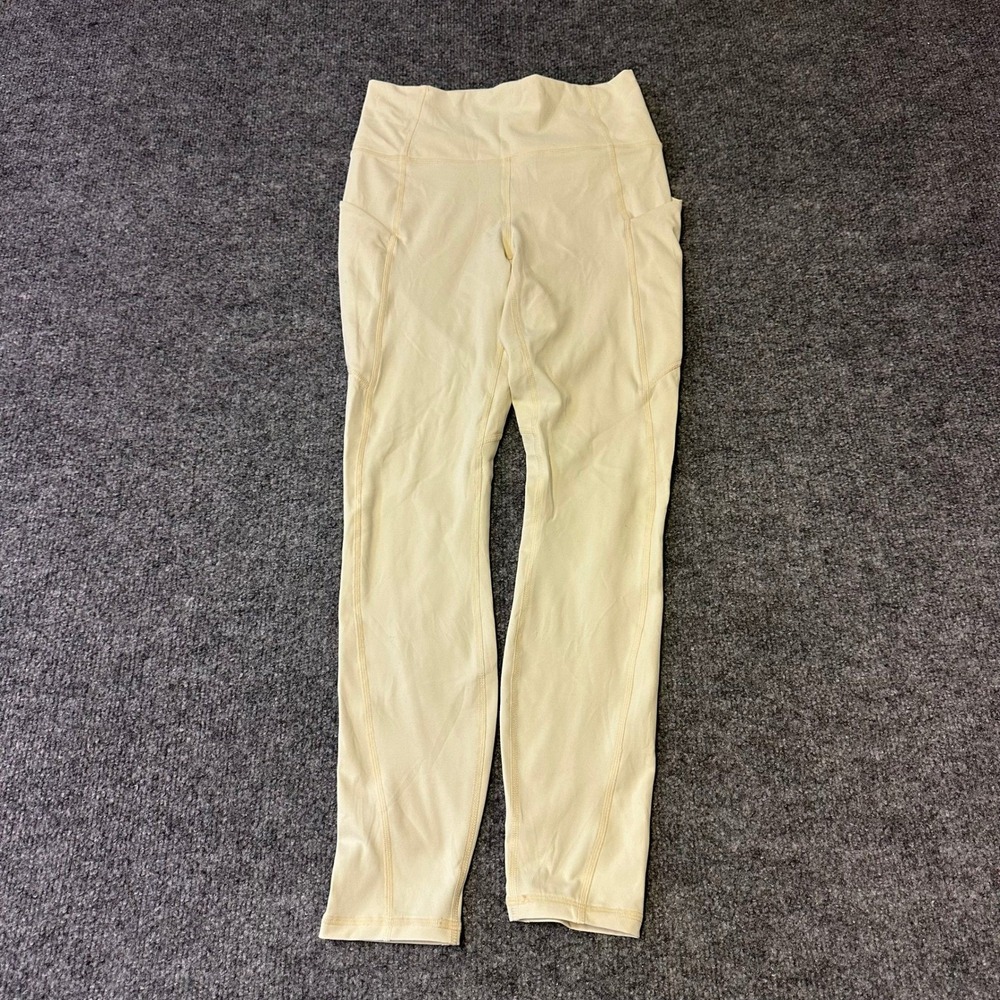 Fabletics Leggings Womens Size XS Yellow PureLuxe High Waisted Pockets Athletic